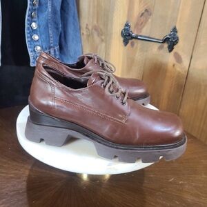 Bass Women's Brown Leather Lace-Up Oxfords 5.5